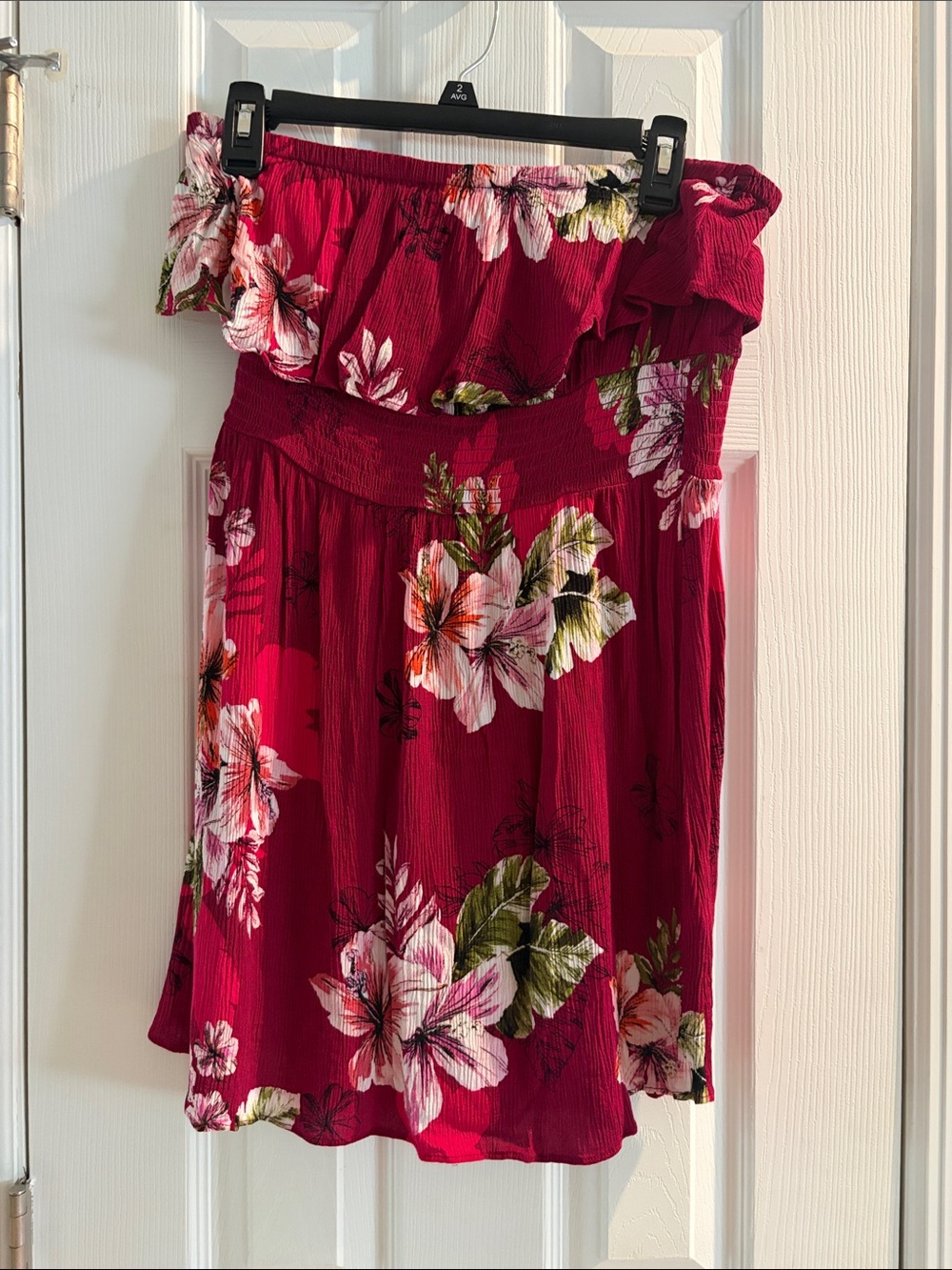 Express Red Floral Off-the-Shoulder Dress